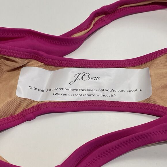 J Crew Heritage 1989 High-Leg Bikini Bottom Fuchsia Pink Size Small Cheeky BP209 - Picture 4 of 6